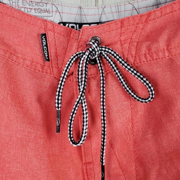 Volcom Striped Broad Shorts Red Size 36 - Picture 5 of 8